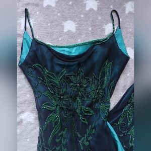 Chic Black and Green Floral Dress